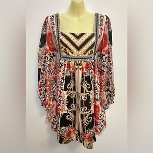 NIKASHA Bohemian Floral Indian Long Sleeve Dress
